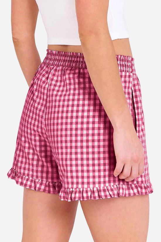 Gingham Frilled Casual Shorts