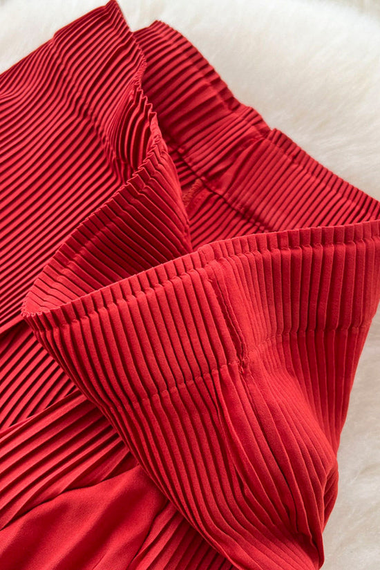 Elegant Pleated Wide-Leg Casual Pants