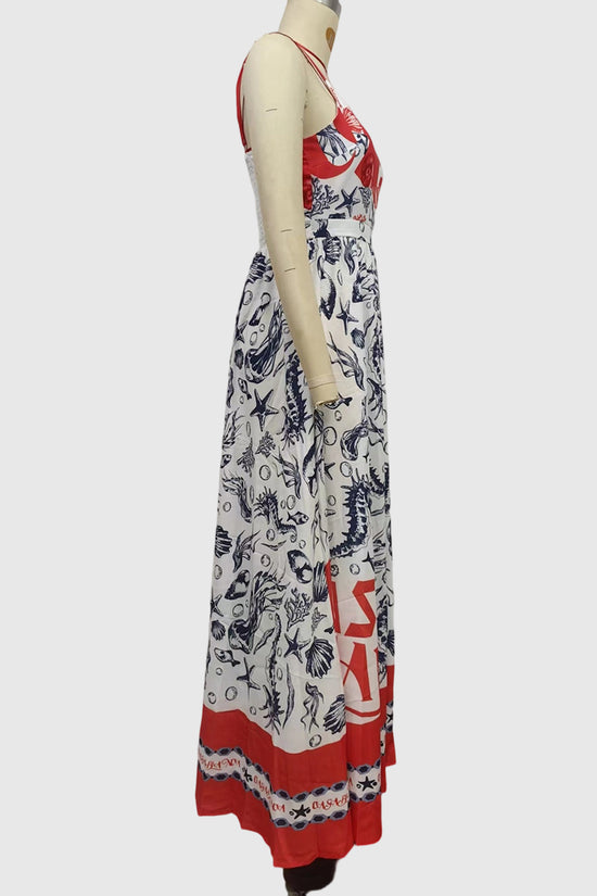 Stylish Printed Sleeveless Casual Dress