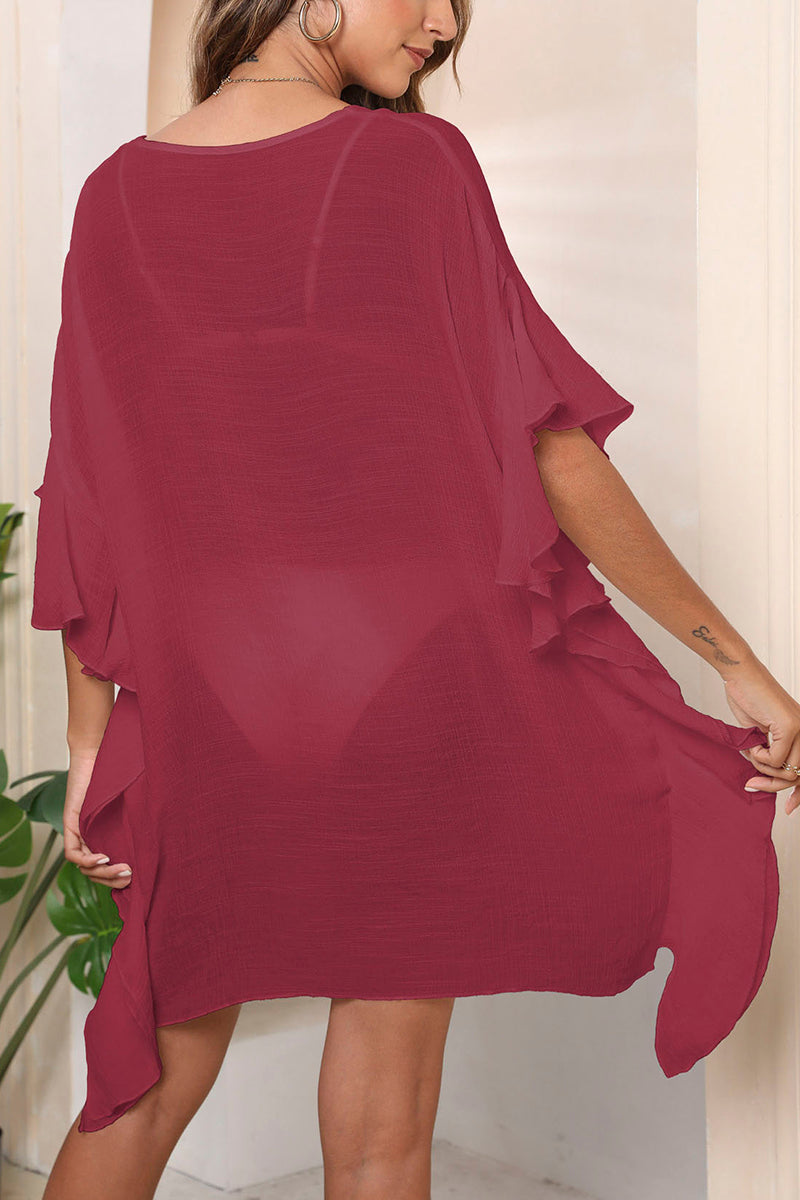 Floral Print Sheer Cover-Up