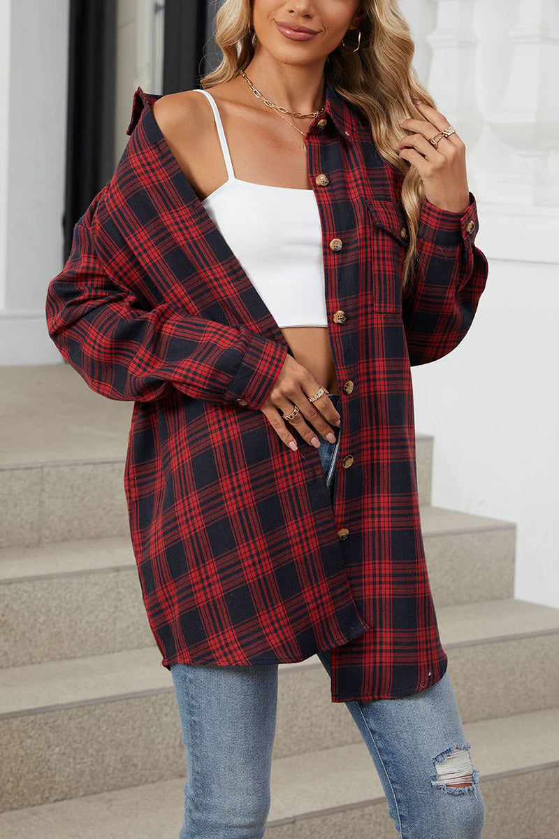 Plaid Button Down Long Sleeve Shirt