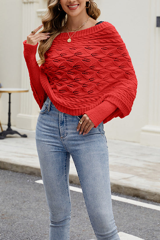 Textured Knit Off-Shoulder Shrug