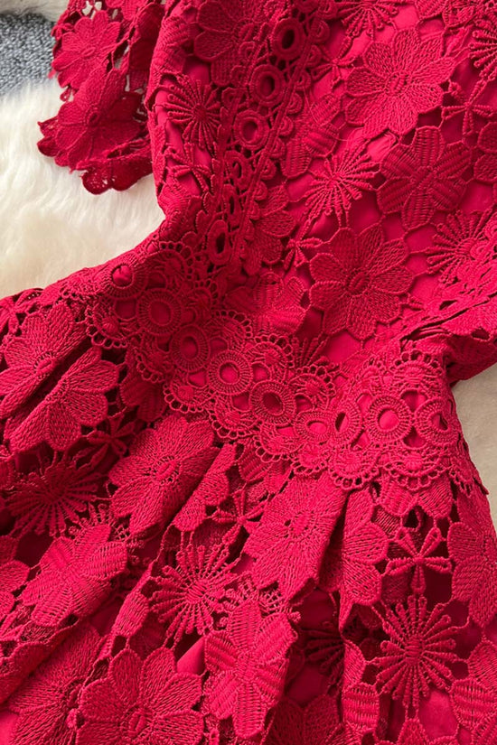 Elegant Floral Short Sleeve Dress