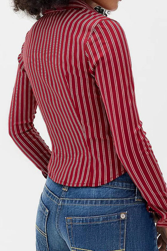 Striped Zip-Up Blazer