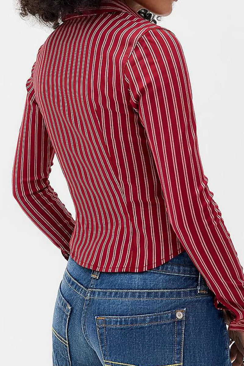 Striped Zip-Up Blazer
