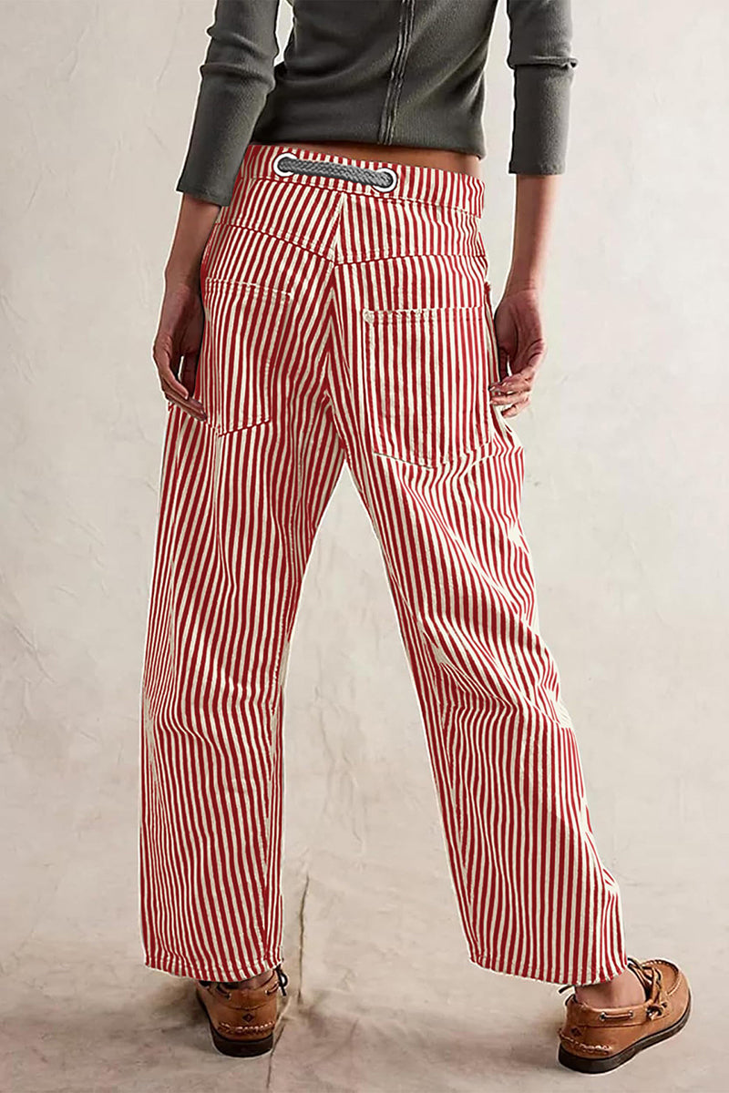 Striped Pattern Casual Loose Fit Pants