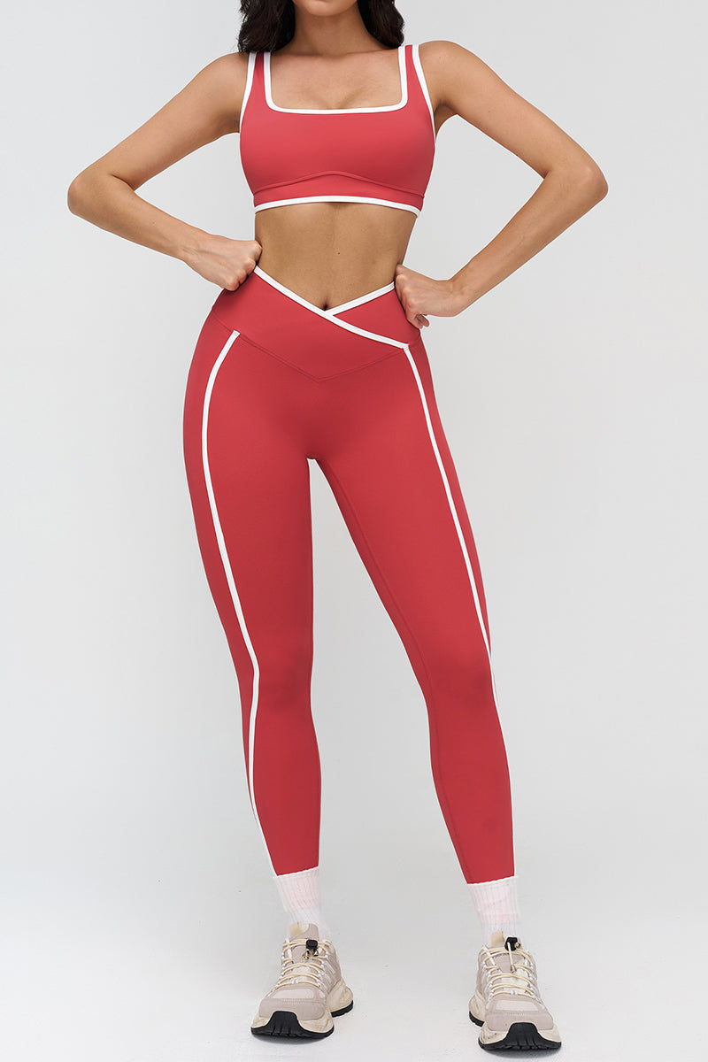 Sleek Activewear Set with Sporty Stripes