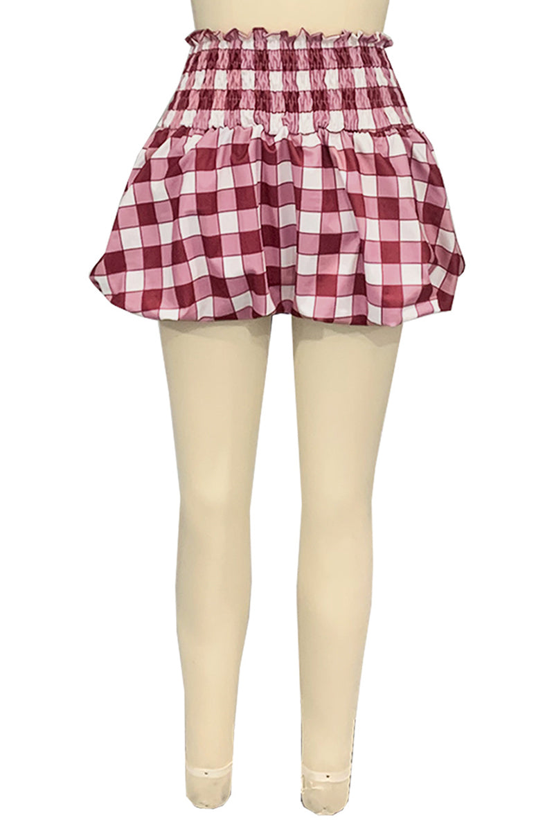 Checkered Pleated Mini Skirt