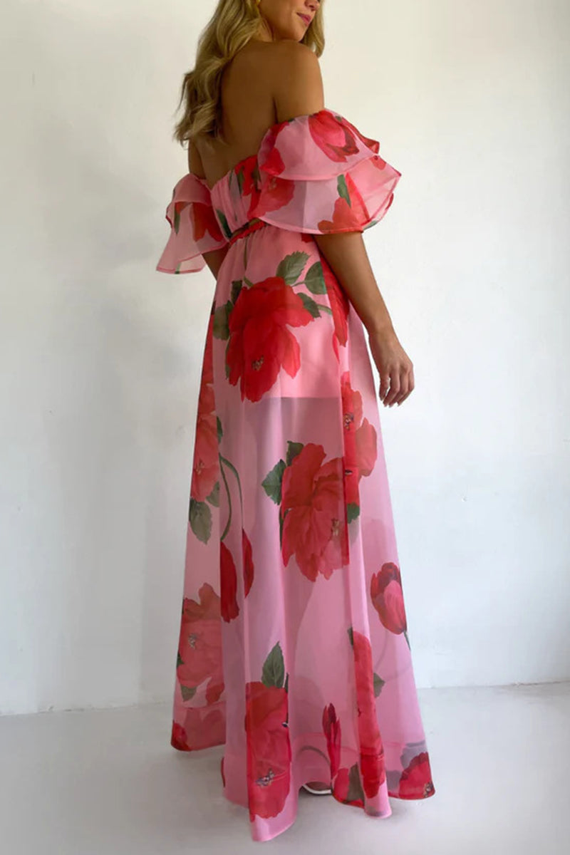Polka Dot Off-Shoulder Skirt Set