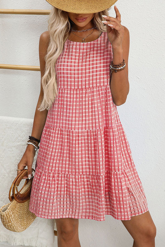Gingham Sleeveless A-Line Dress
