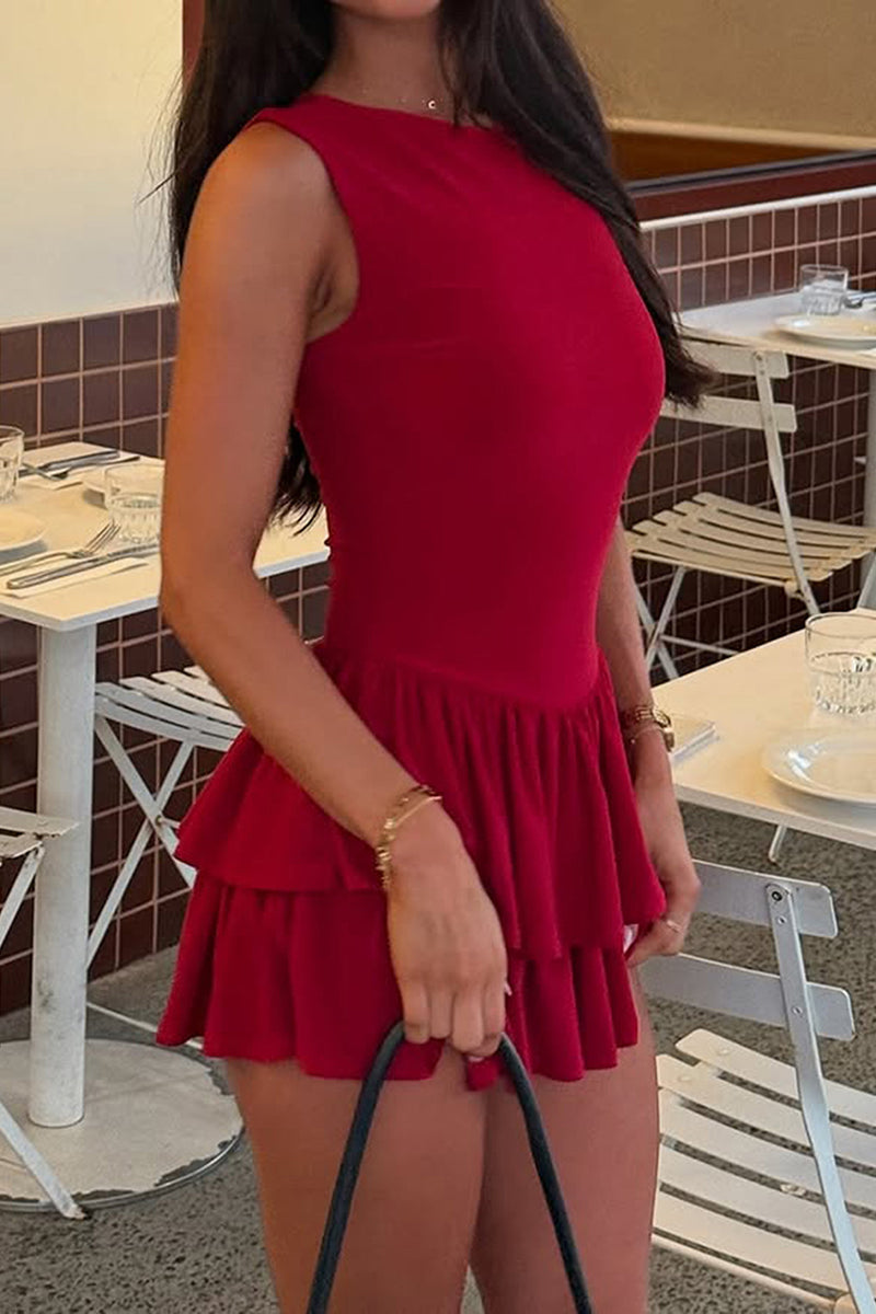 Ruffled Sleeveless Bodycon Dress