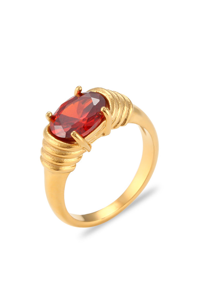 Elegant Twist Oval Statement Ring