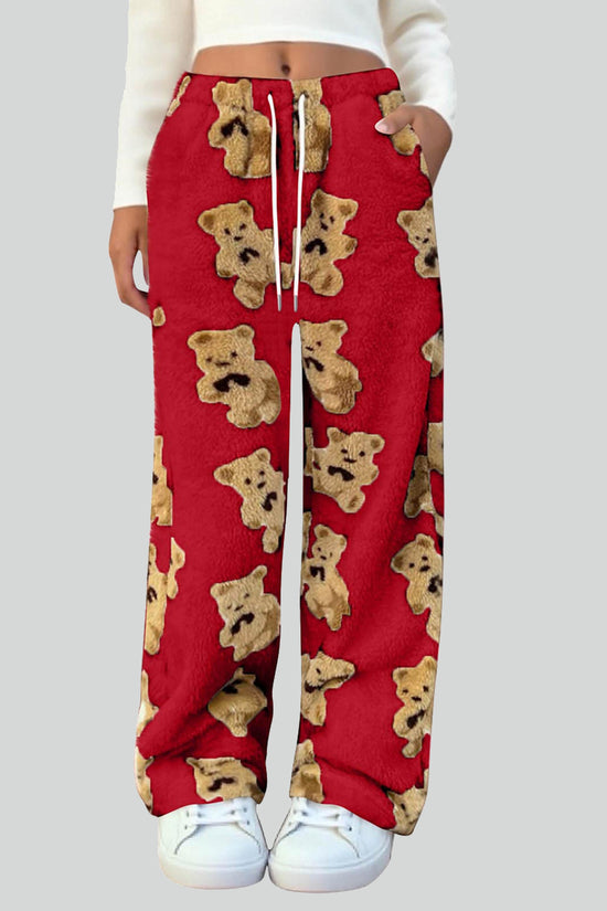 Teddy Bear Patterned Casual Pants