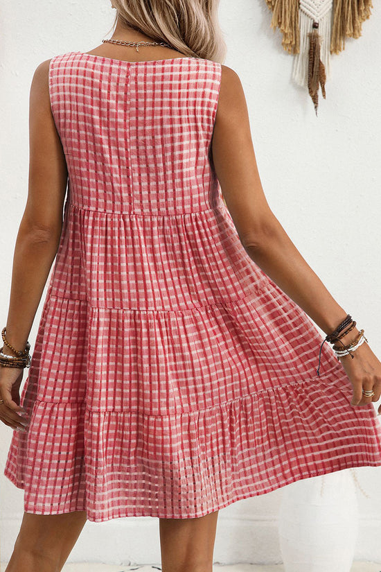 Gingham Sleeveless A-Line Dress