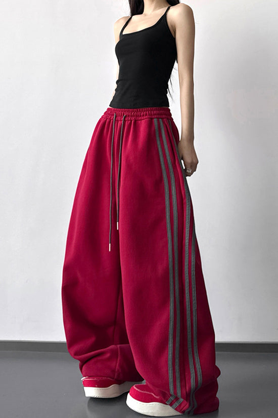 Stylish Wide-Leg Striped Casual Pants