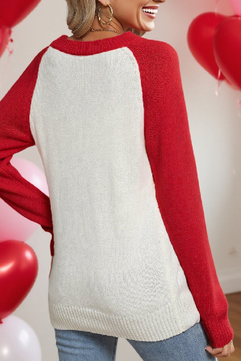 Heart Detail Long Sleeve Sweater