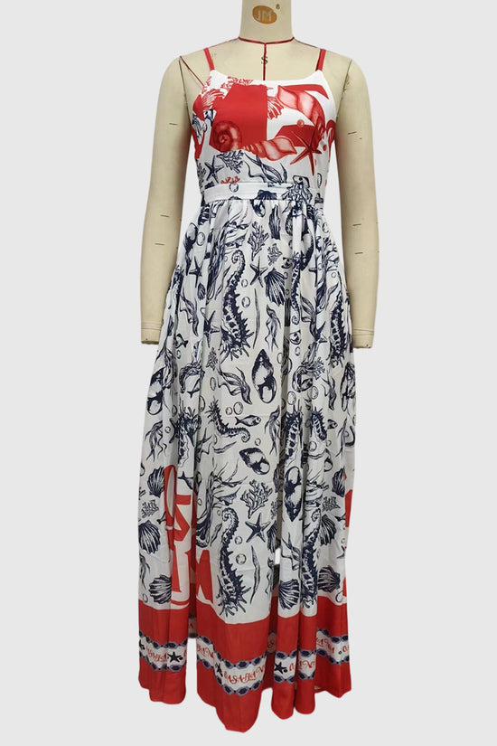 Stylish Printed Sleeveless Casual Dress
