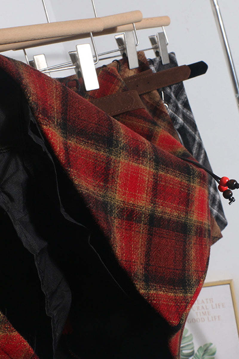 Classic Plaid Belted Mini Skirt