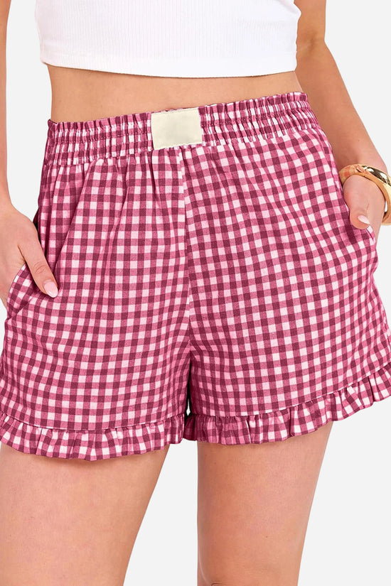 Gingham Frilled Casual Shorts