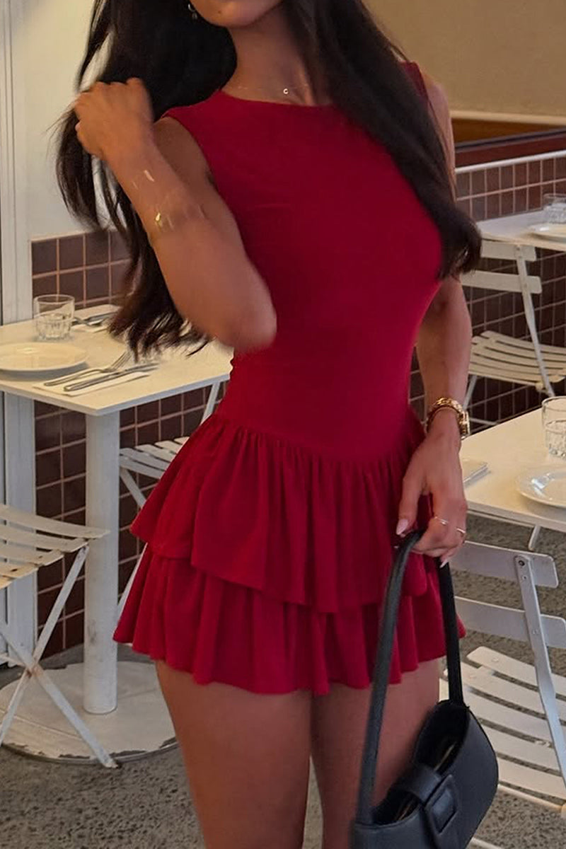 Ruffled Sleeveless Bodycon Dress