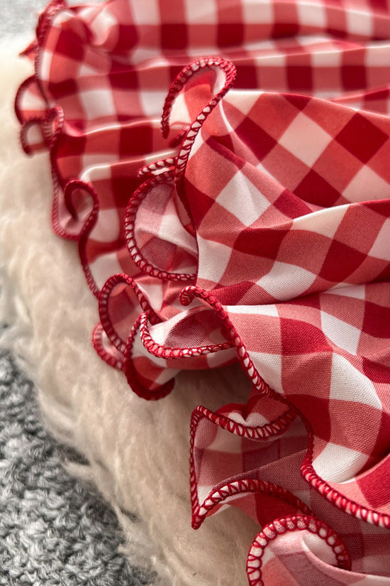Gingham Pleated Midi Skirt