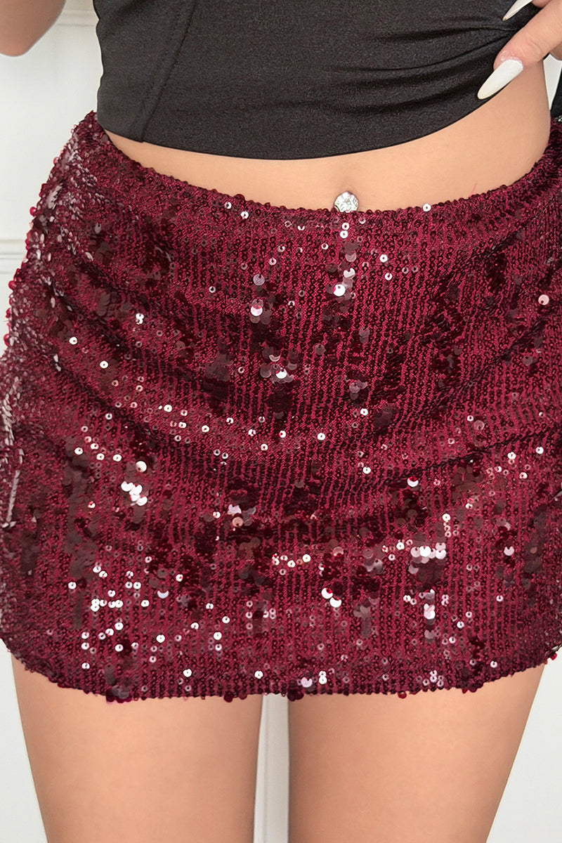 Sequin Embellished Mini Skirt