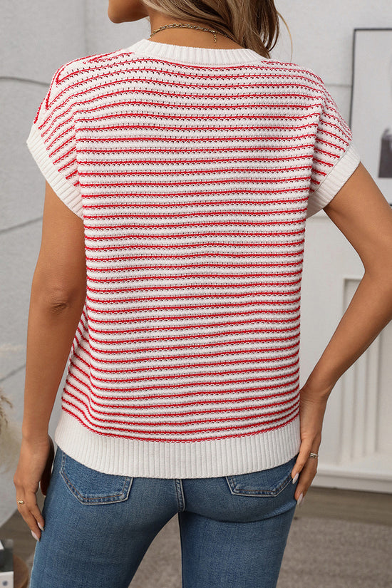 Striped Sleeveless Sweater Vest