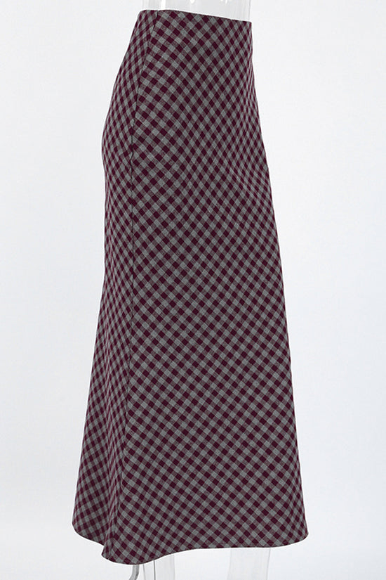 Checkered Midi Skirt