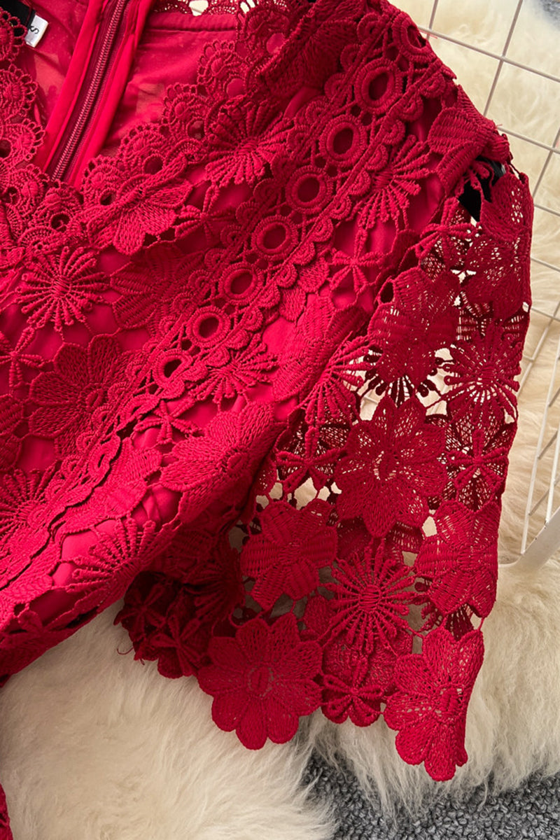 Elegant Floral Short Sleeve Dress