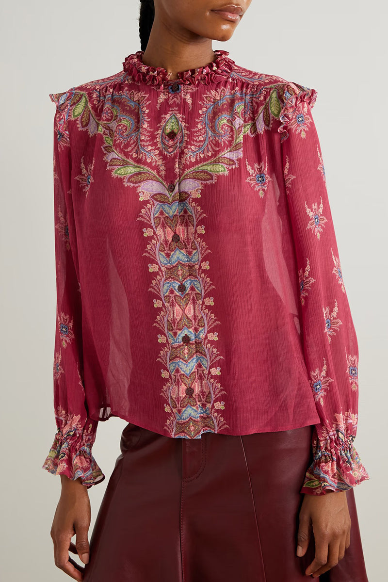 Floral Print Long Sleeve Maxi Skirt Set