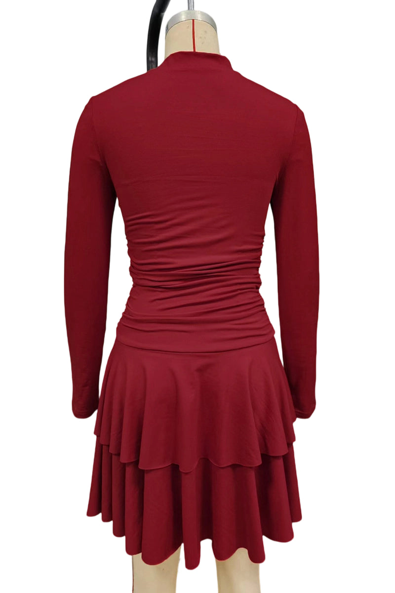Long Sleeve Tiered Bodycon Dress