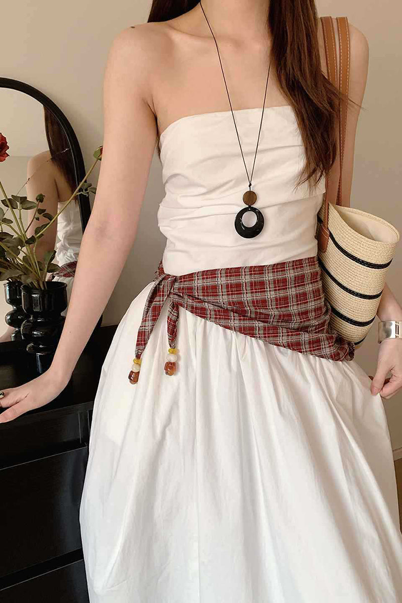 Chic Plaid Waist Tie Accessory