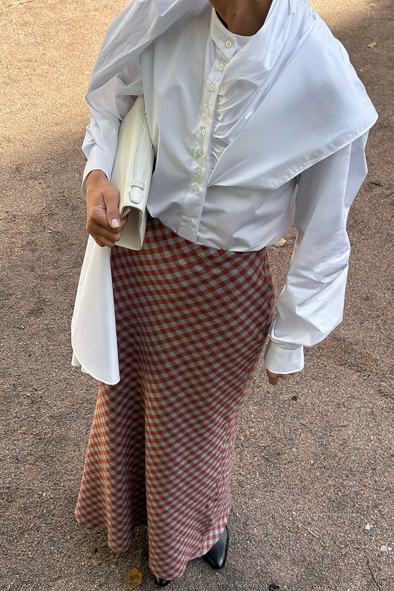 Checkered Midi Skirt