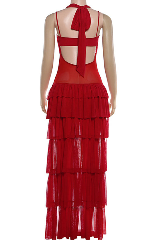 Layered Sleeveless Casual Maxi Dress