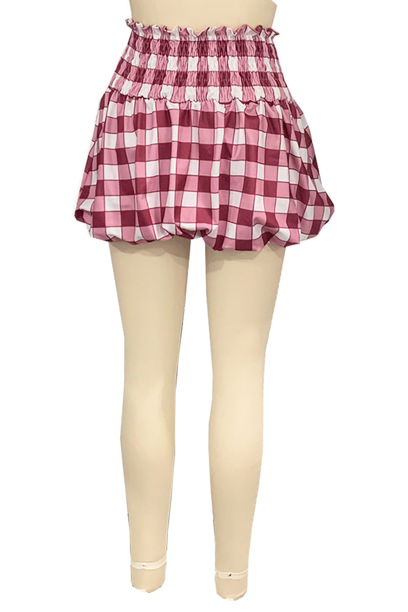 Checkered Pleated Mini Skirt