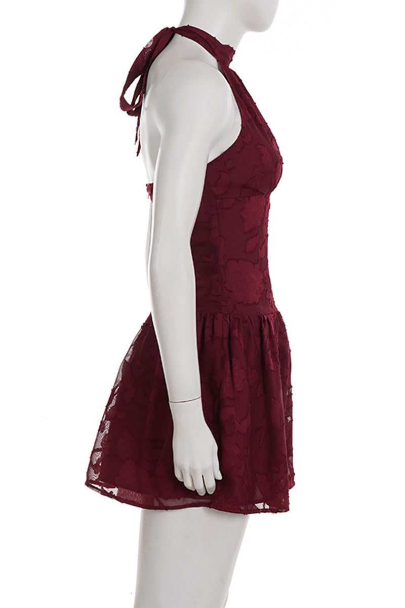 Halter Neck Floral Floral Casual Dress