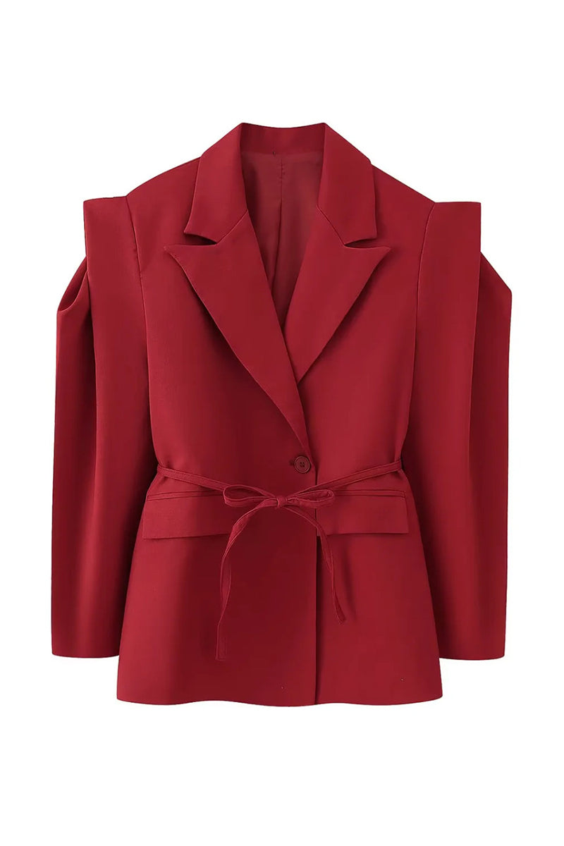Elegant Belted Blazer Jacket