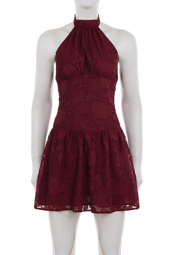 Halter Neck Floral Floral Casual Dress