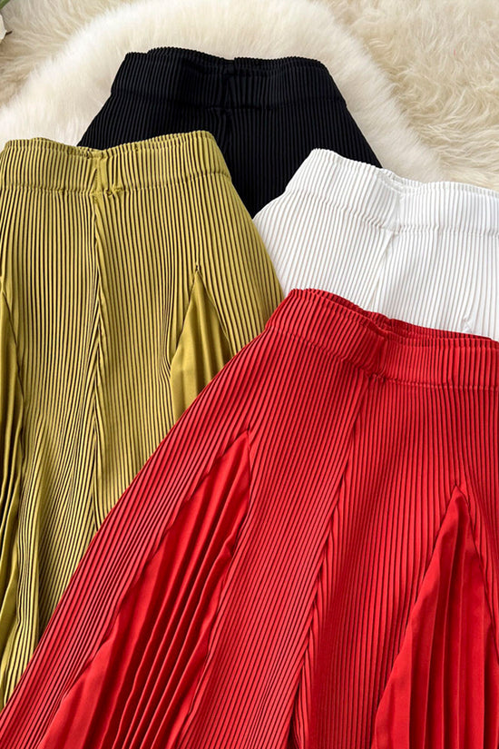 Elegant Pleated Wide-Leg Casual Pants
