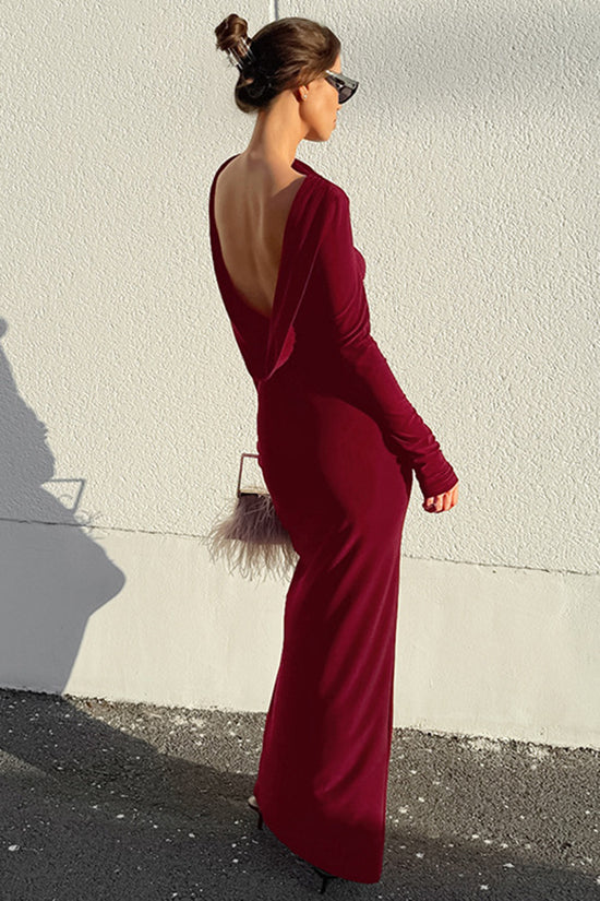 Elegant Ruched Long Sleeve Dress