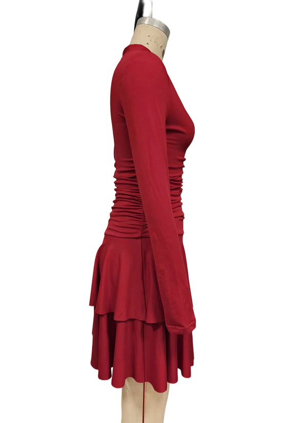 Long Sleeve Tiered Bodycon Dress