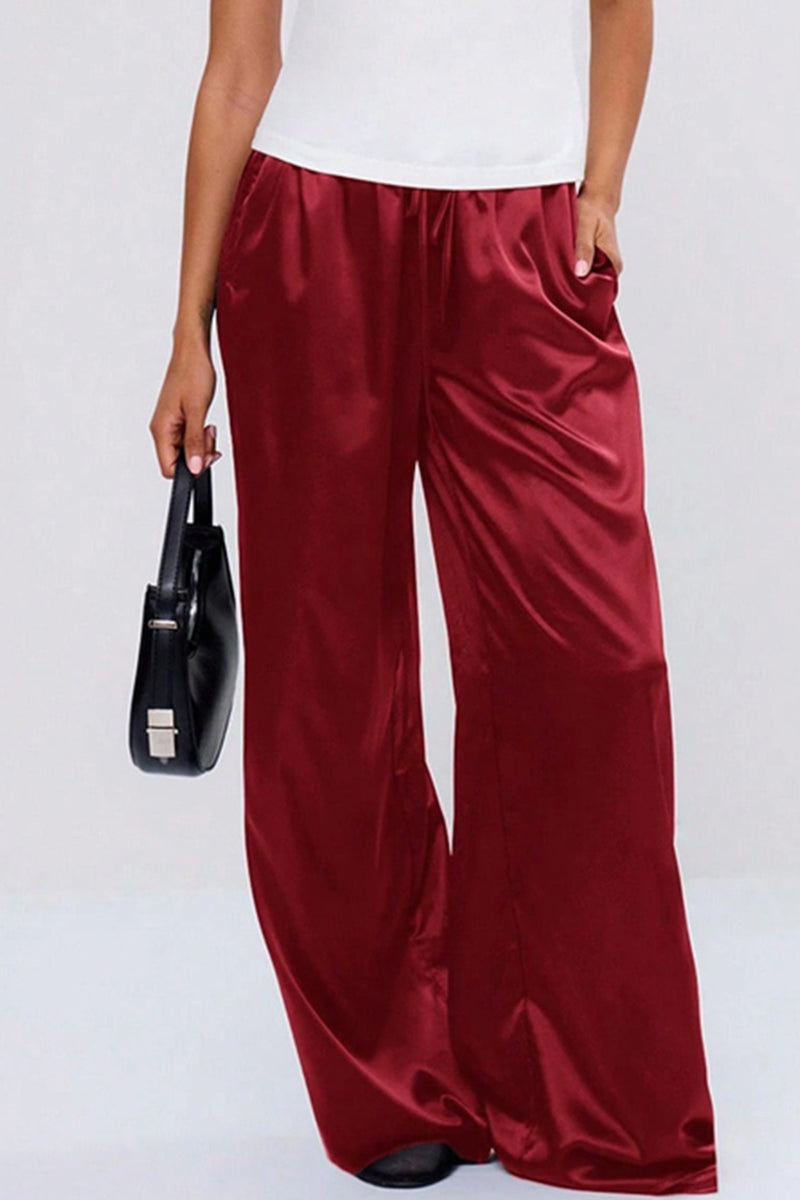 Relaxed Fit Drawstring Casual Pants