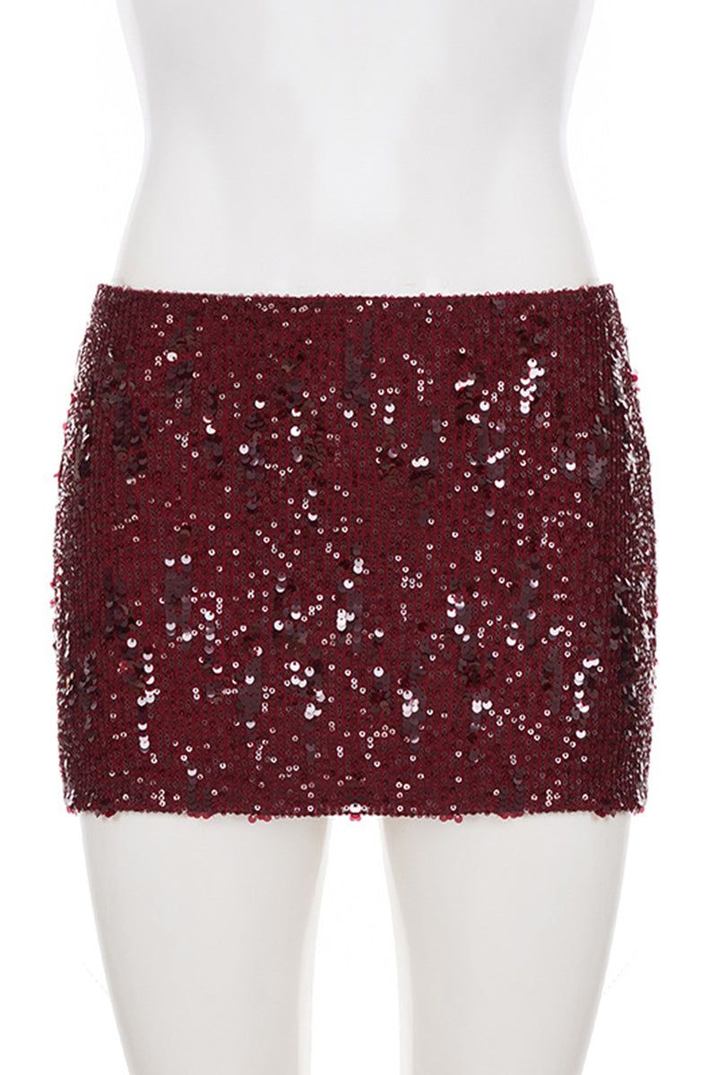 Sequin Embellished Mini Skirt