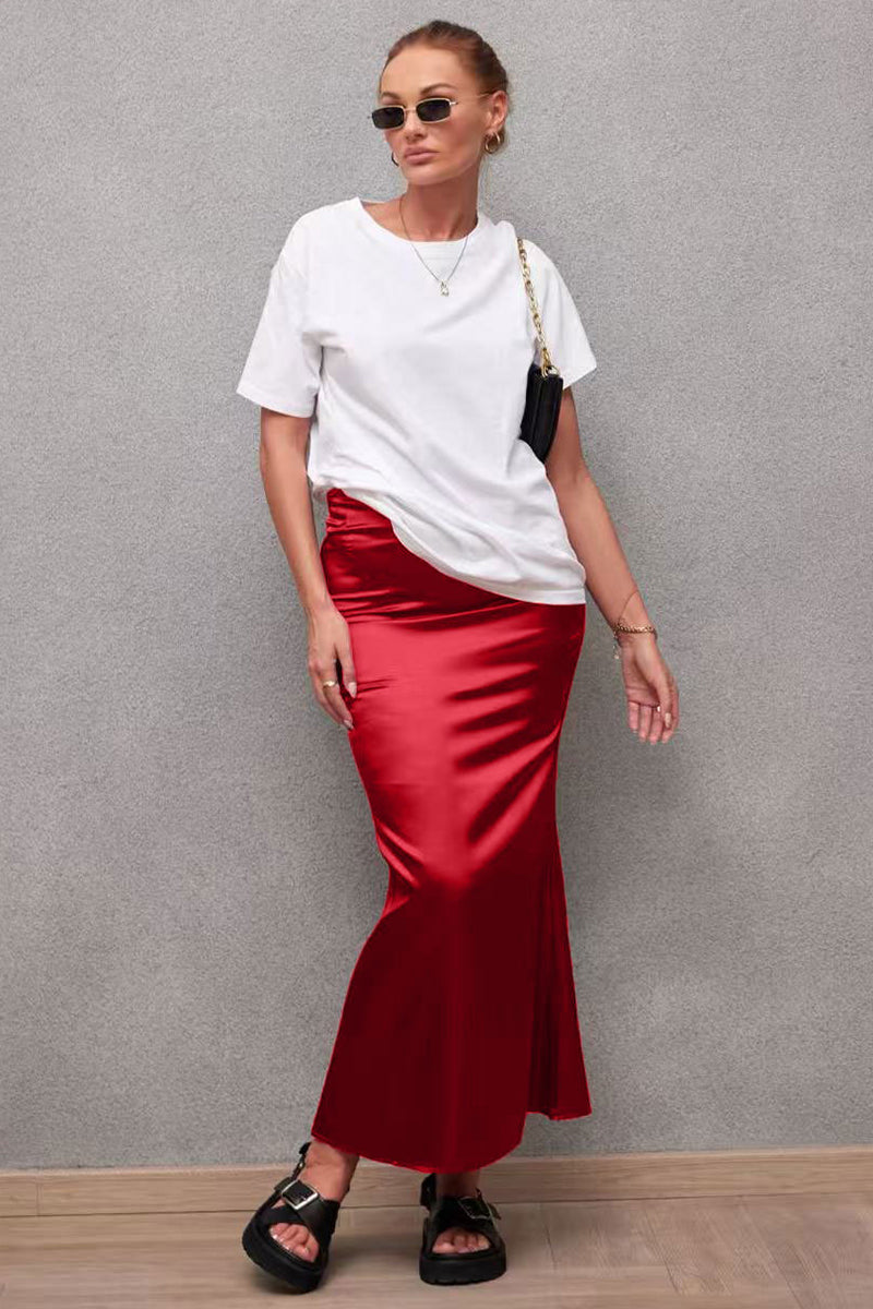 Elegant High-Waist Midi Skirt