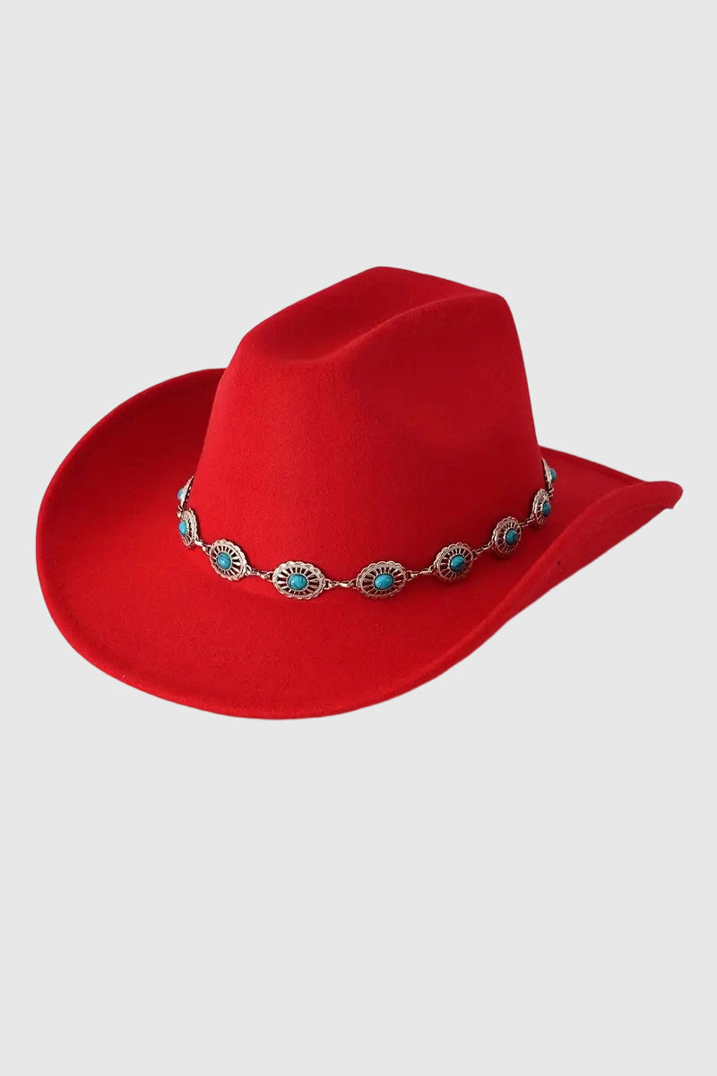 Western-Inspired Gemstone-Embellished Hat