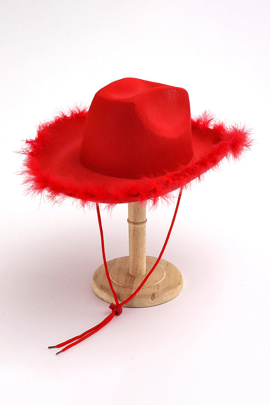 Feather Trimmed Cowboy Hat