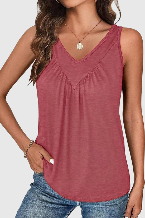 V-Neck Sleeveless Relaxed Fit Tank