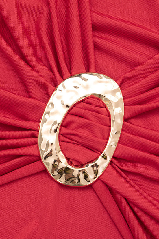 Chic Plunge Neck Long Sleeve Casual Dress