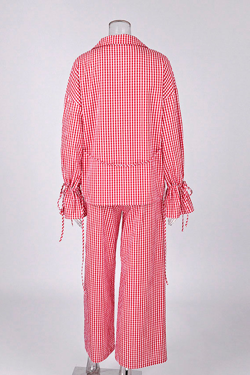 Checkered Three-Piece Loungewear Set