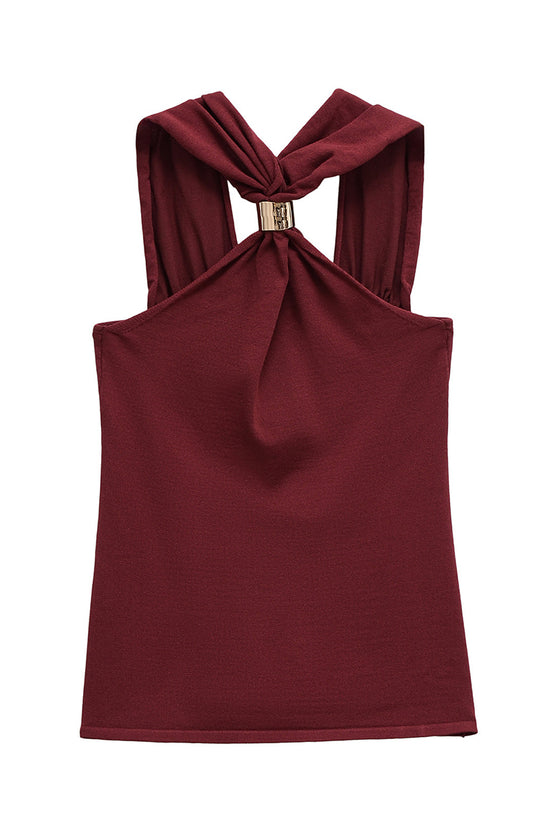 Twist Neck Sleeveless Tank Top
